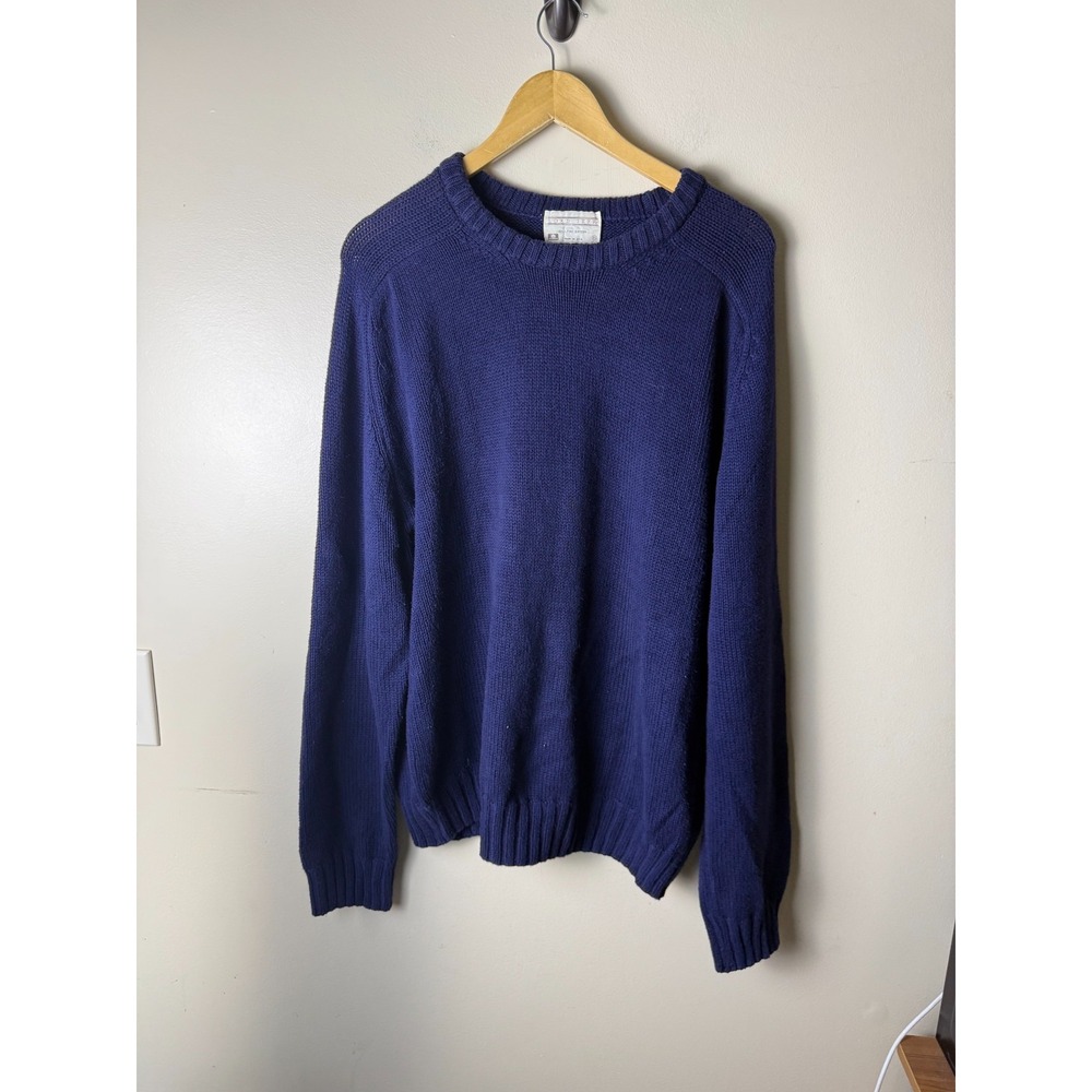 Vintage Lord Jeff Navy Blue Crewneck Knit Pullover Sweater Long Sleeve Mens XL